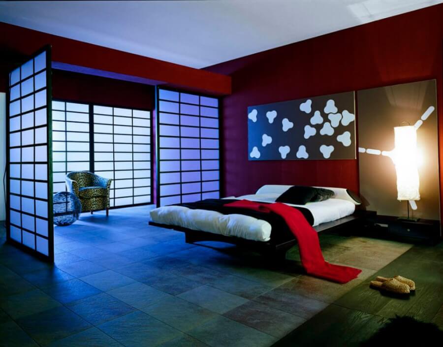 Фото спальни оформленной в японском стиле